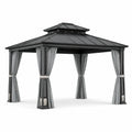 Aluminium Pavillon mit Stahldach 3x3m Grau