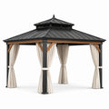 Aluminium Pavillon mit Stahlblechdach und Polyester Vorhängen 3x3m