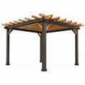 Metall-Holz Pergola 300x300 cm Braun
