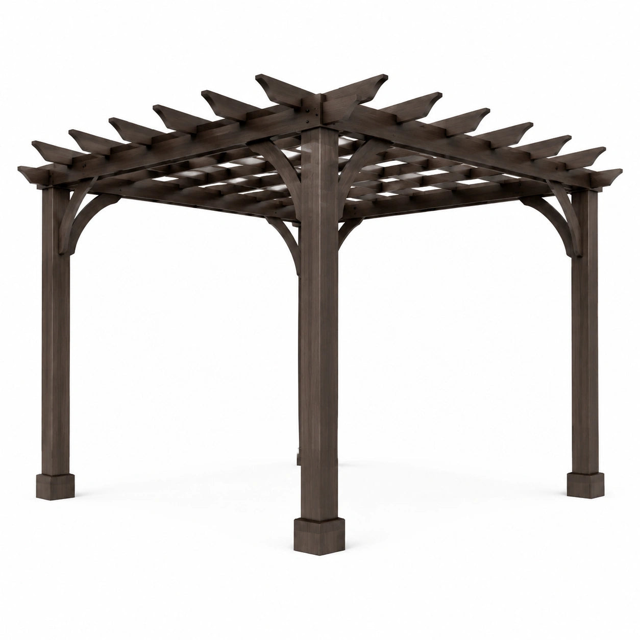 Holz Pergola Dunkelbraun Quadratisch 300x300 cm