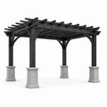 Pergola aus Aluminium mit Betonsäulen Schwarz