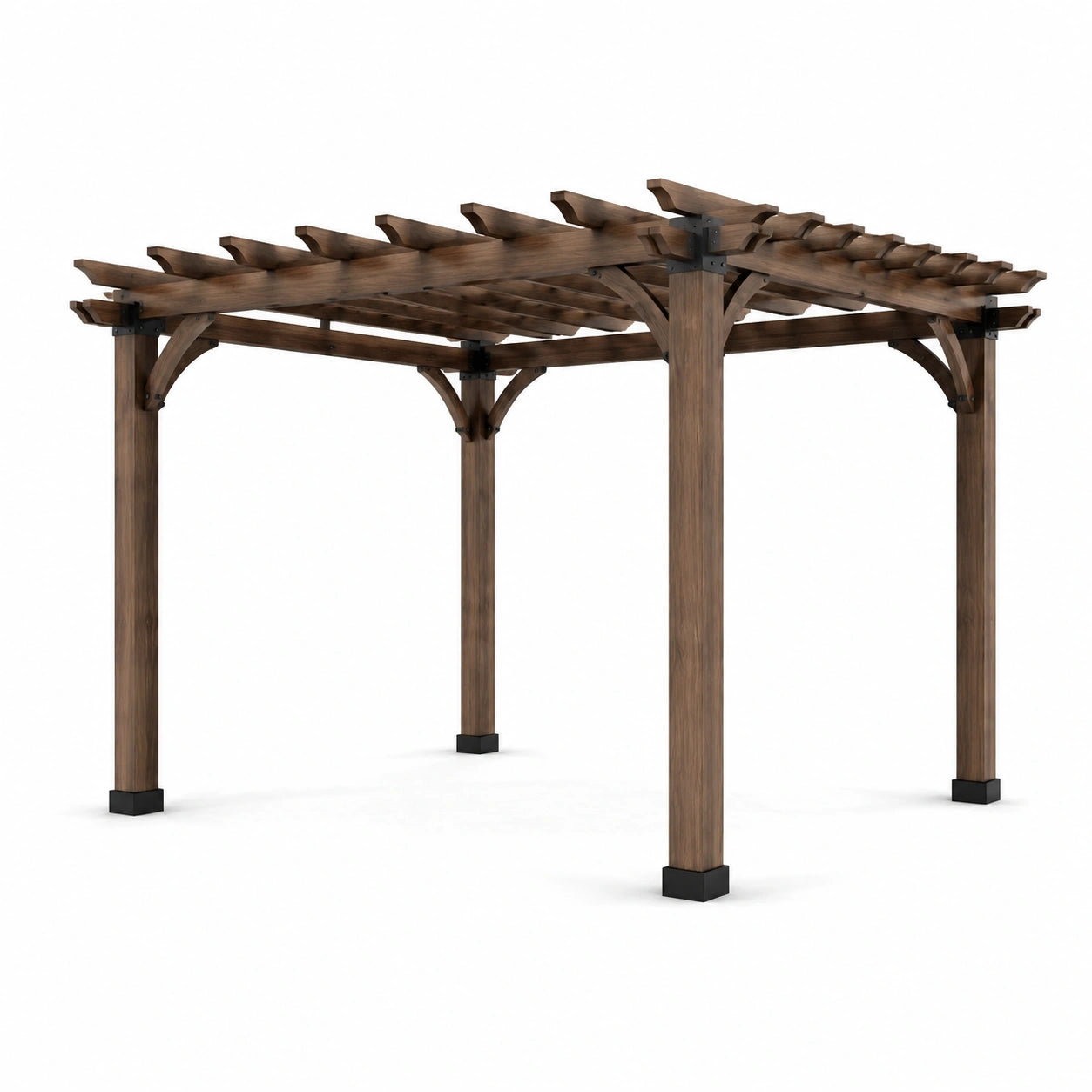 Holz Pergola aus Zedernholz 300x300 cm Braun