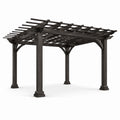 Rechteckige Holzpergola Dunkelbraun 300x300x240 cm