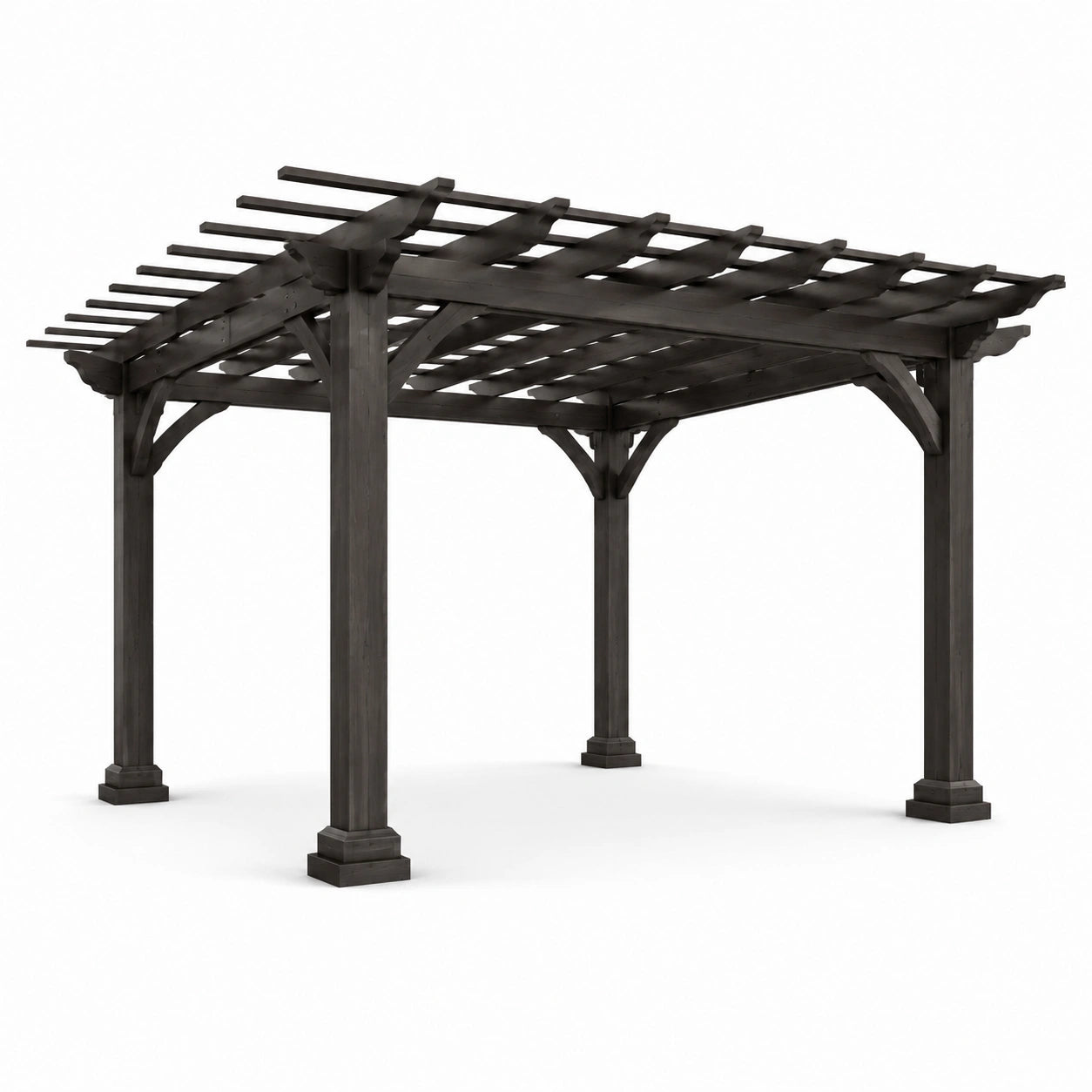 Rechteckige Holzpergola Dunkelbraun 300x300x240 cm