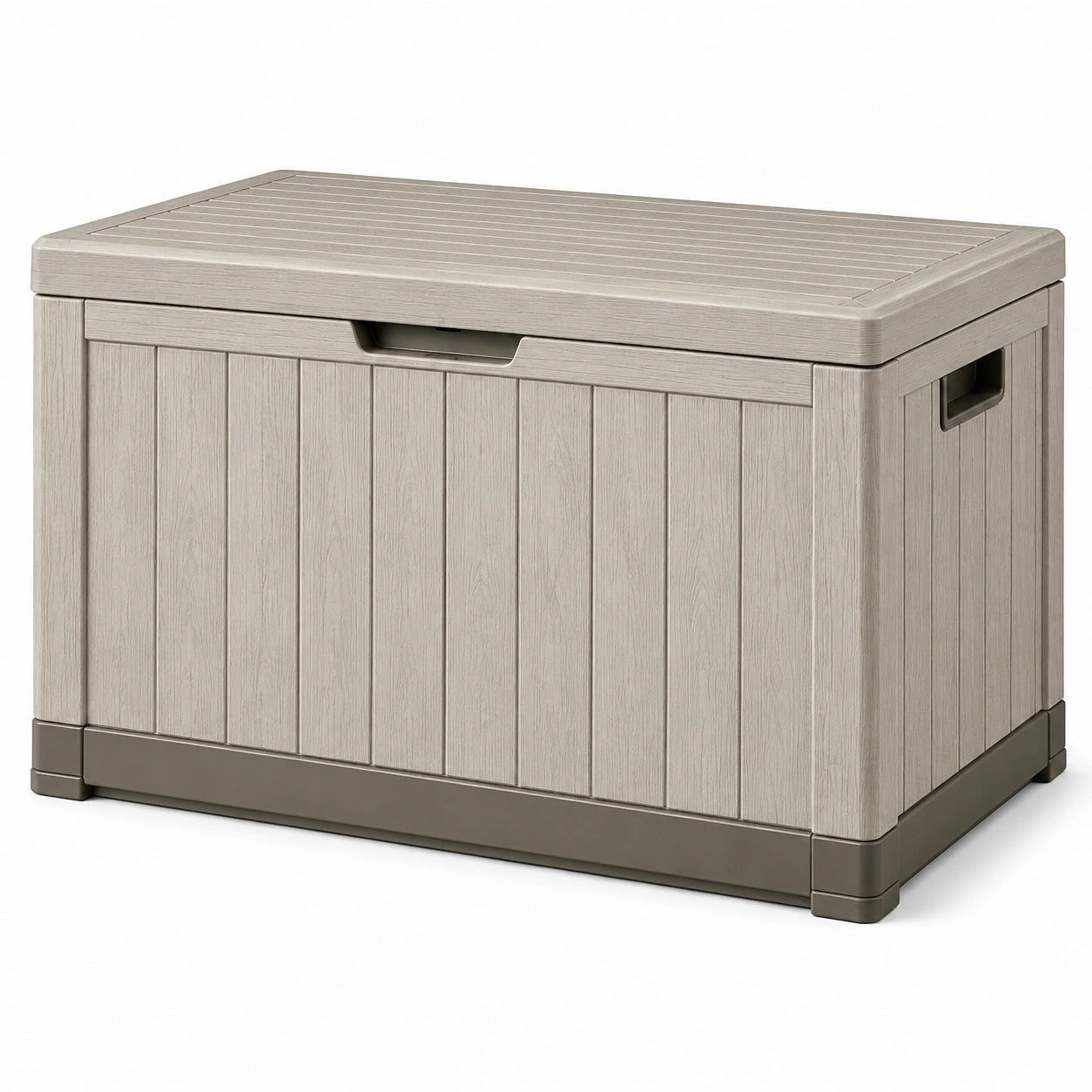 Rechteckige Kunststoff-Gartenbox 120x60x63 cm Beige