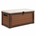 Polypropylen Gartenbox Braun/Beige mit Schloss 117x45x57cm
