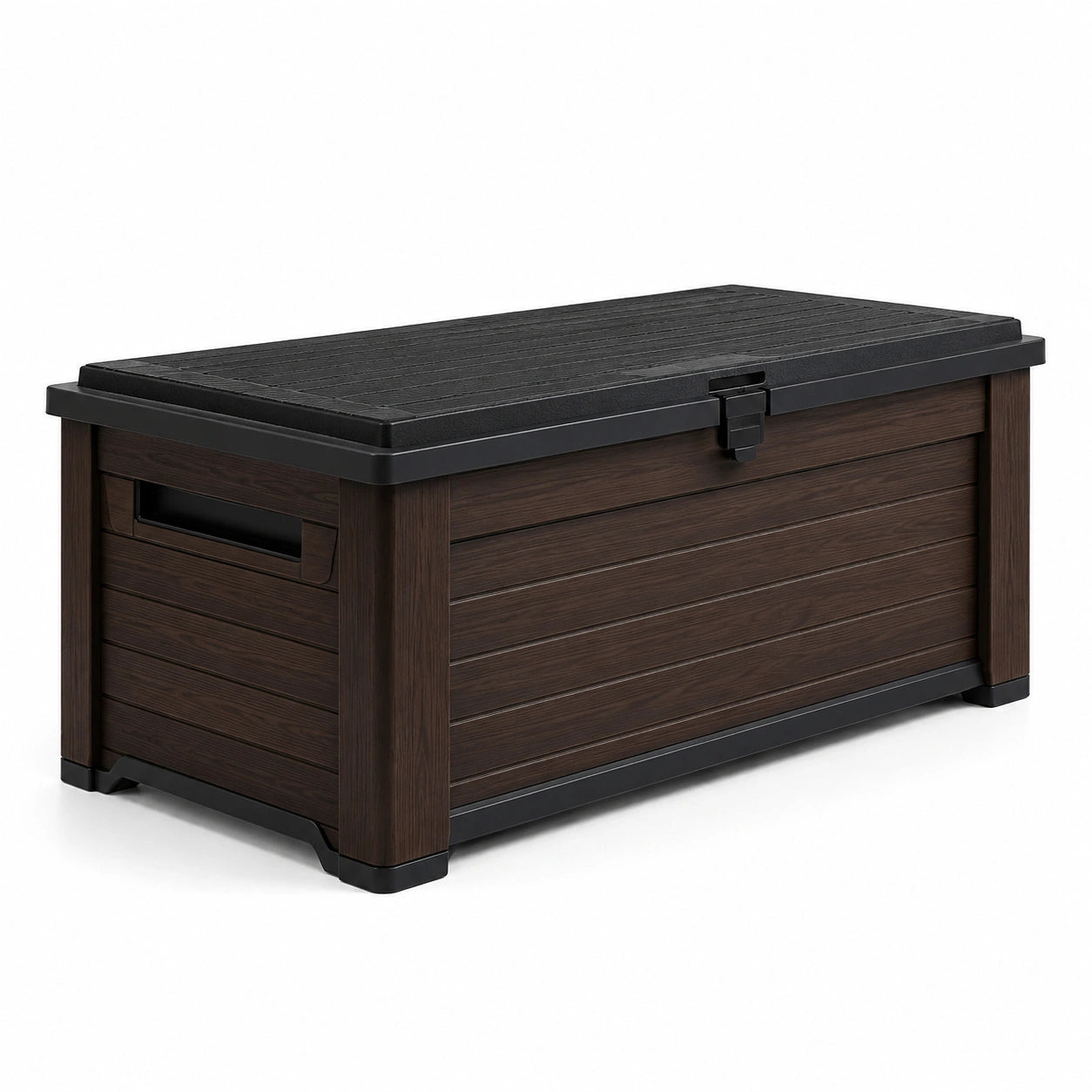 Gartenaufbewahrungsbox Kunststoff Braun und Schwarz 120x60x55 cm
