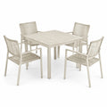 Gartenset aus Aluminium mit Kunststoffgeflecht in Beige