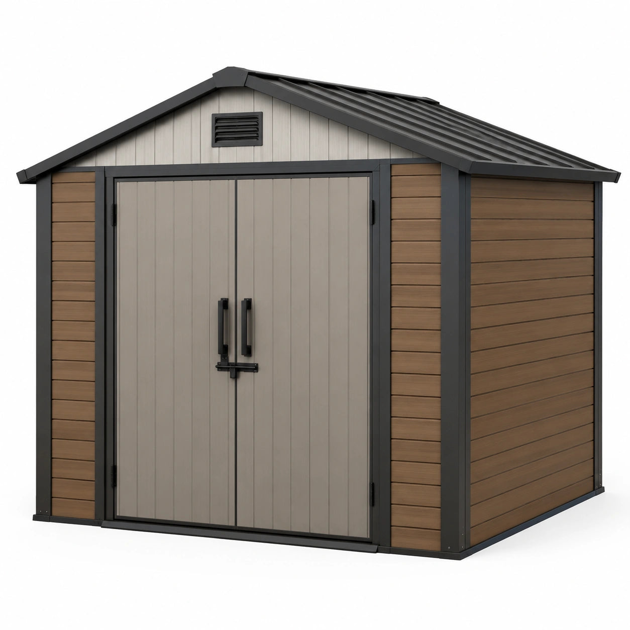 Kunststoff Gartenhaus Braun/Beige 300x200x250cm