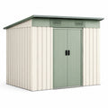 Metall Gartenhaus 213x130x173cm Grün/Beige mit Schiebetür
