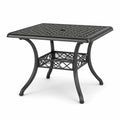 Quadratischer Gartentisch aus Aluminium Schwarz 90x90x72 cm