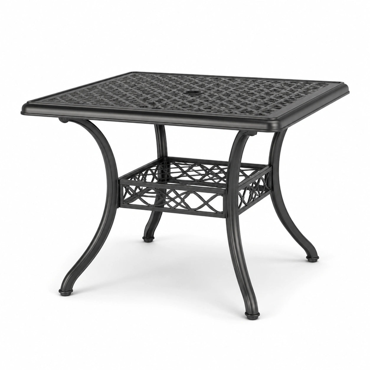 Quadratischer Gartentisch aus Aluminium Schwarz 90x90x72 cm