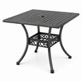 Quadratischer Metall-Gartentisch Schwarz 90x90x72 cm
