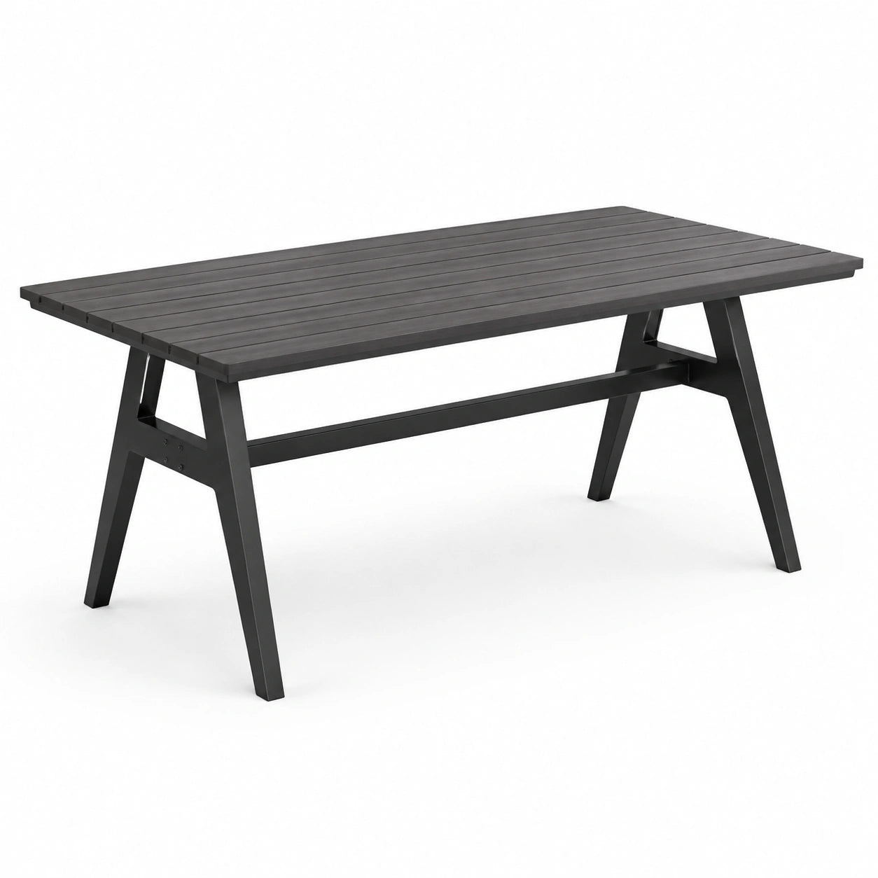 Rechteckiger Aluminiumtisch Anthrazit 180x90x75cm
