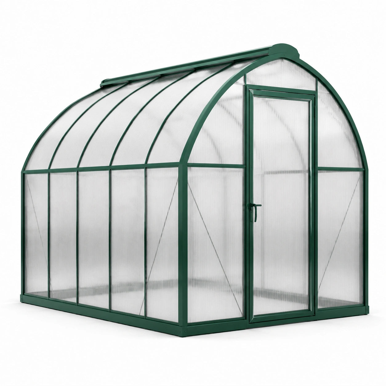 Gewächshaus aus Aluminium und 6mm Polycarbonat grün