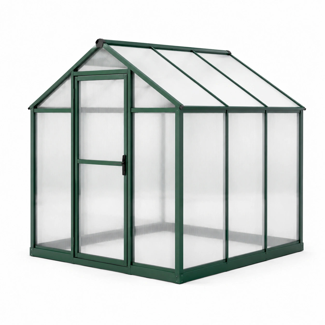 Aluminium und Polycarbonat Gewächshaus 190x185x195 cm Grün