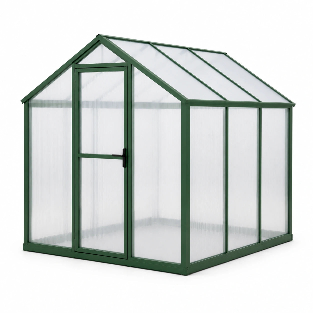 Gewächshaus aus Aluminium und Polycarbonat Grün 190x185x195 cm