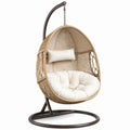 Hängesessel aus Polyrattan mit Stahlrahmen, Beige